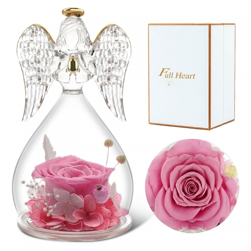 Preserved Flower Rose Glass Angel Gifts for Her Grandma Mom