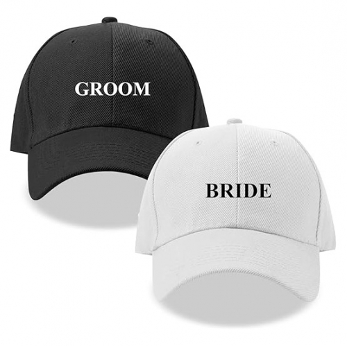 Adjustable Washed Cotton Embroidered Hat Wedding Honeymoon Gift.