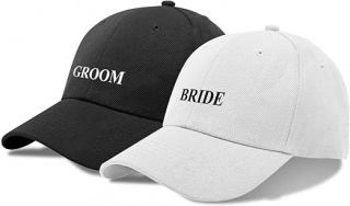 Wholesale Price Adjustable Washed Cotton Embroidered Hat Wedding Honeymoon Gift